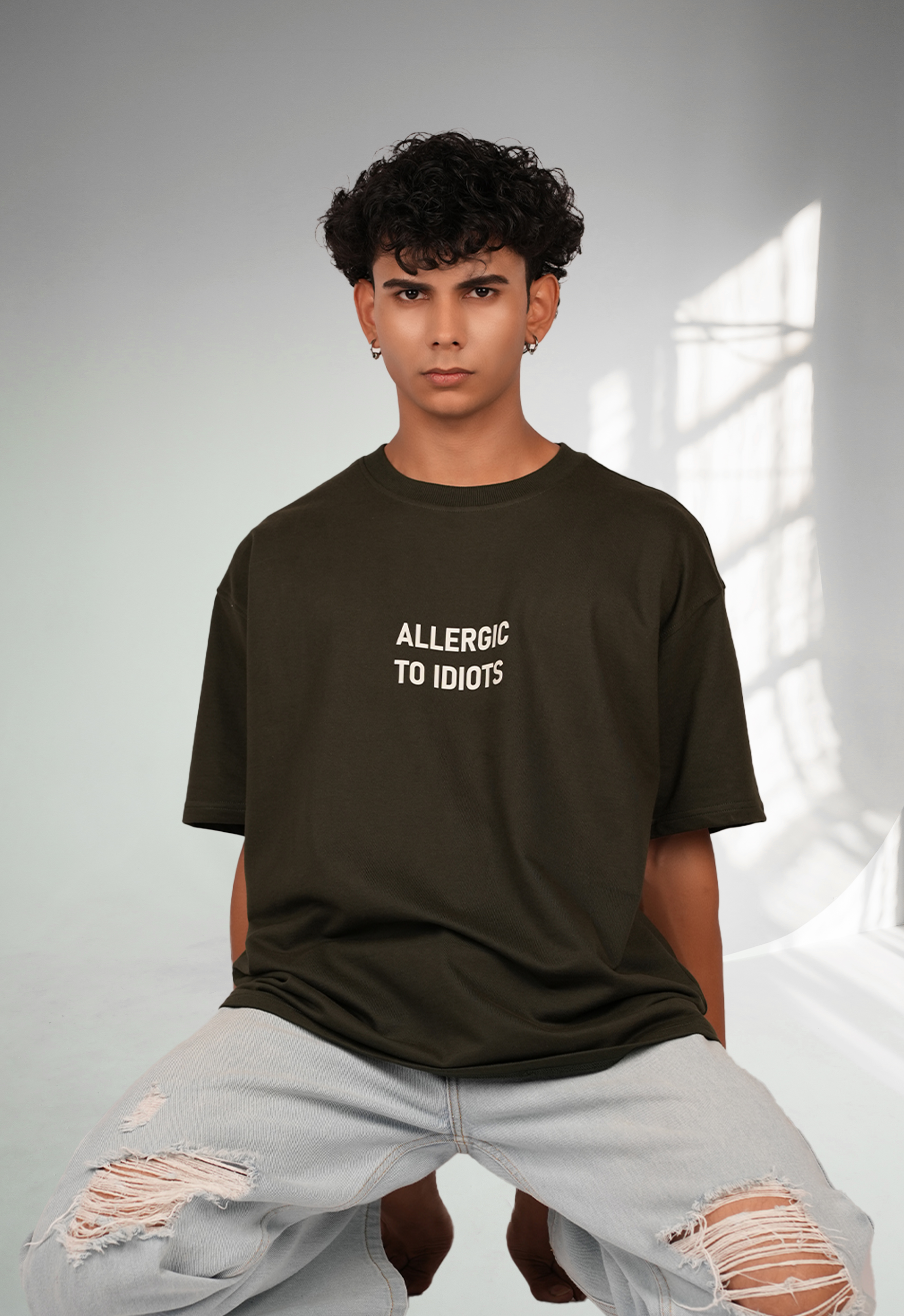 Home allergic to idiots unfolded t shirt